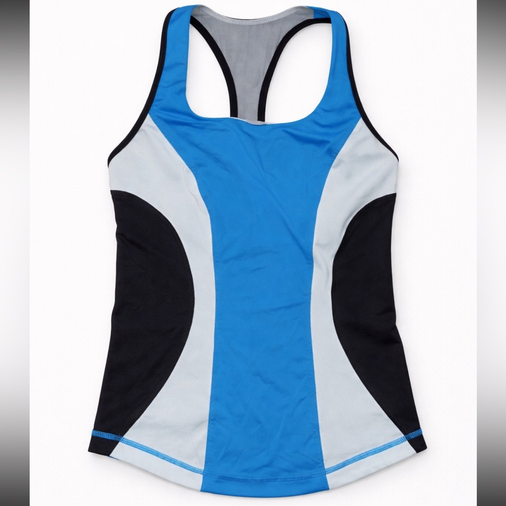 Lululemon Racerback Tank Top Blue White Black Size 8